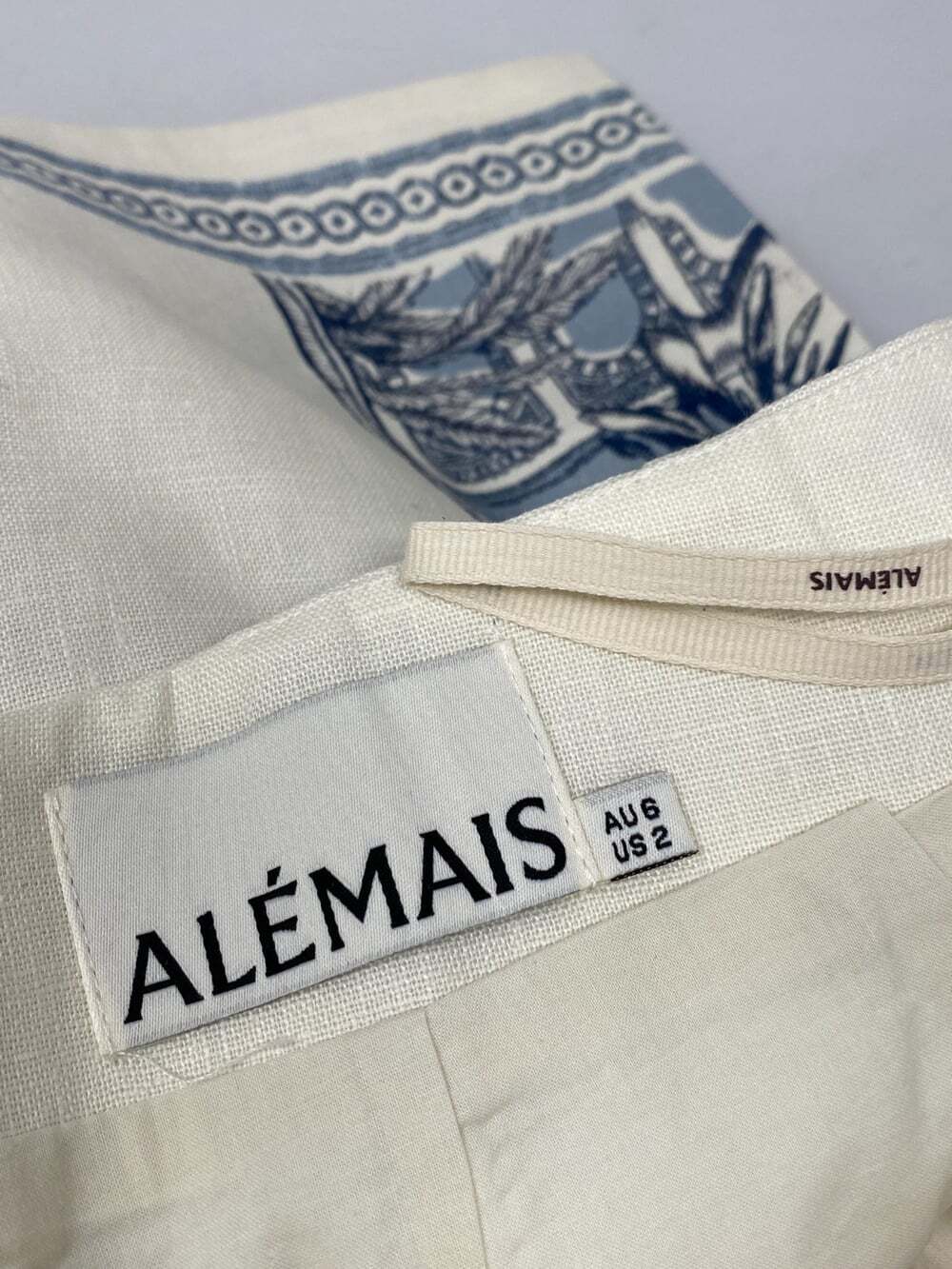 Alemais Villa Romantica Printed Linen Bermuda Shorts US2 New $460 - Picture 10 of 11